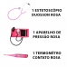 Kit Enfermagem Básico Rosa Estetoscópio , aparelho de pressão , lanterna e Relógio